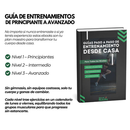 + 200 RECETAS SALUDABLES  + ENTRENAMIENTOS POR NIVEL + PLANES COMPLETOS PARA ADELGAZAR + 3 BONOS DE REGALO